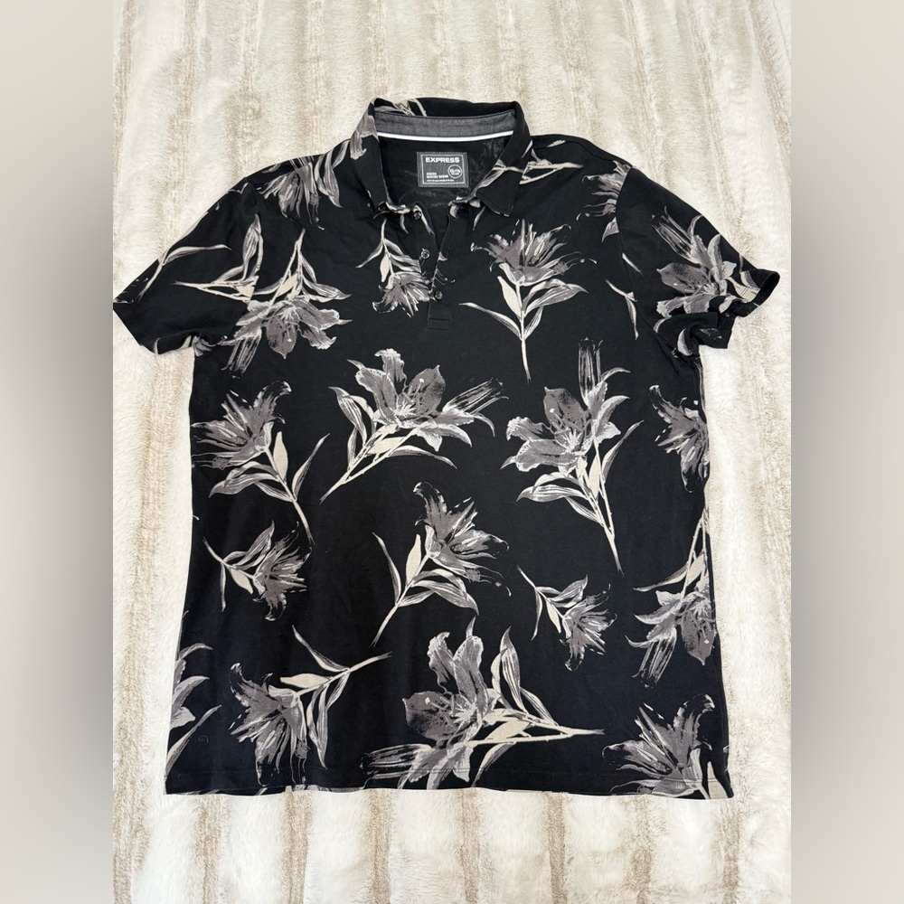 Express - Black Palm Polo - Size XXL Tall
